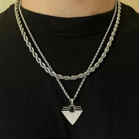 Dual Chain Triangle (Pendant + Chain)