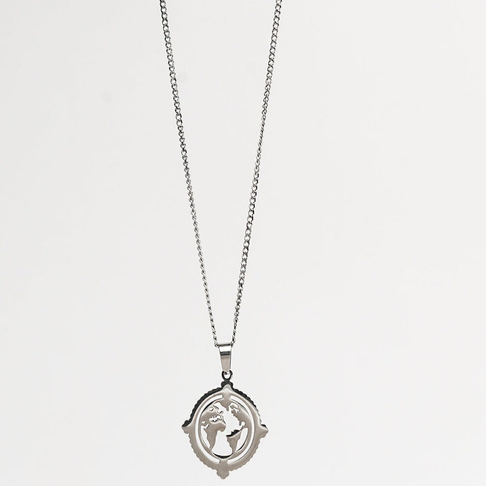 GLOBE (SILVER) Pendant+ Chain