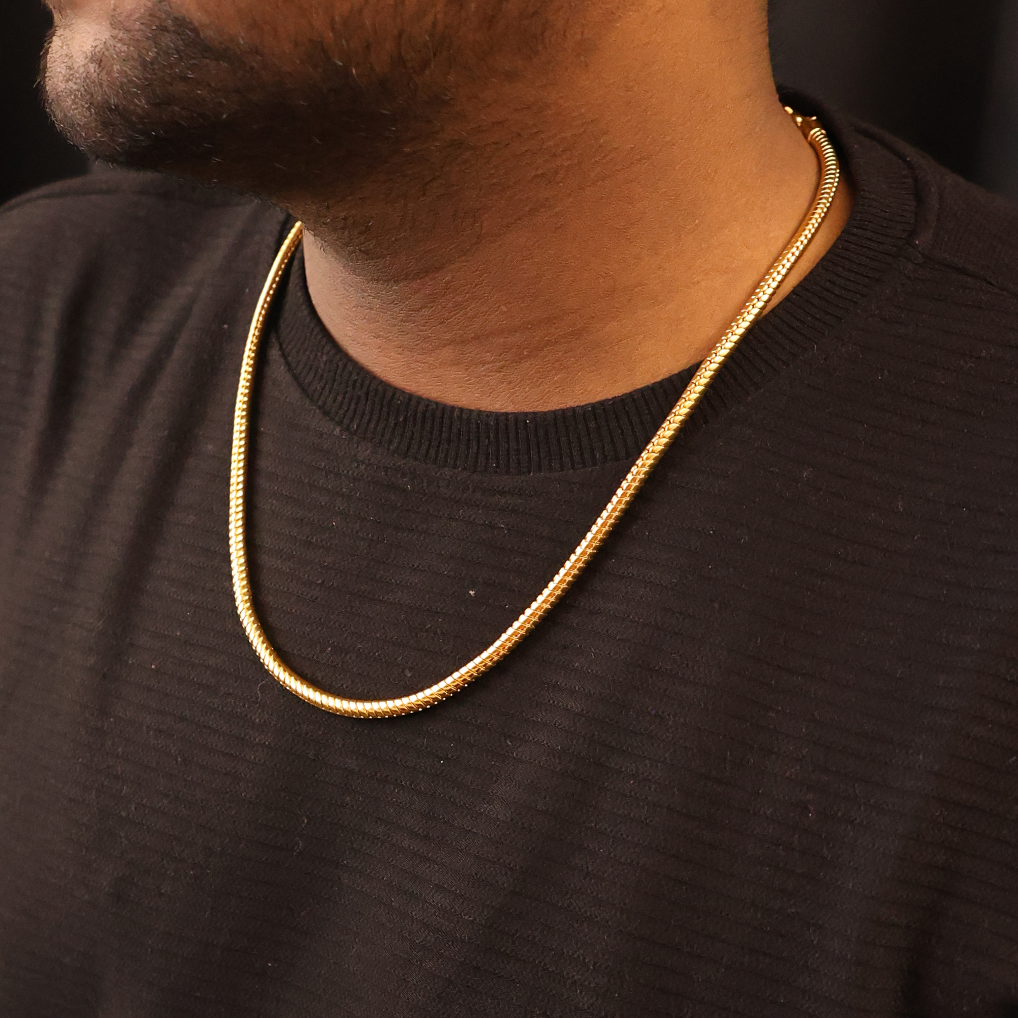 Round Cuban Chain (18K Gold Plating) - 4.5 MM