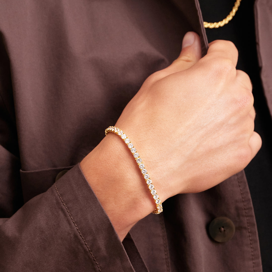 TENNIS CHAIN BRACELET (GOLD) - 4MM