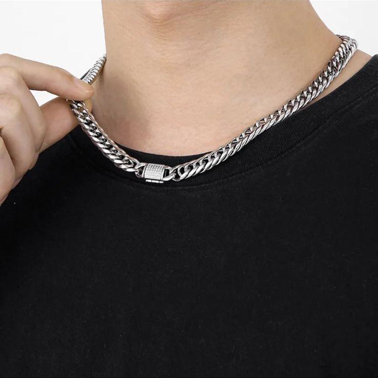 Iced Lock Cuban Chain - 10 MM - 18k Gold Plating