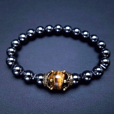 Stone Crown Natural Bead Bracelet
