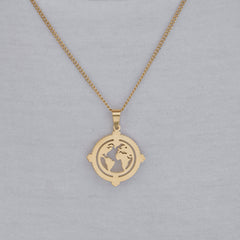 GLOBE (GOLD) Pendant+ Chain