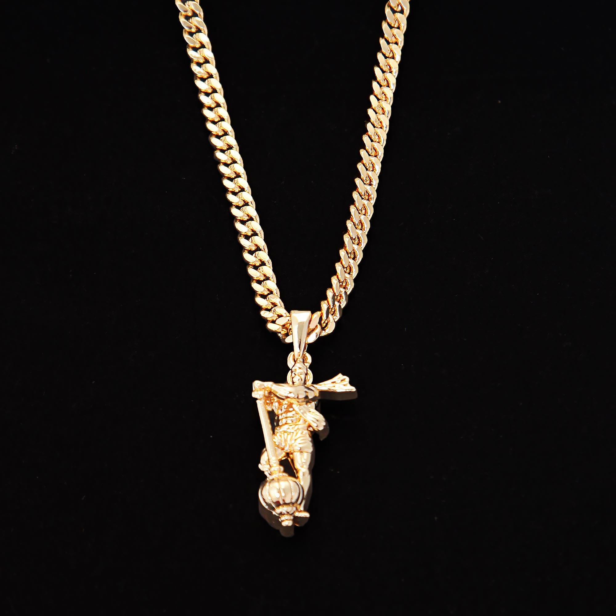Powerful Hanuman Ji (Pendant + Chain) - 18K Gold Plating