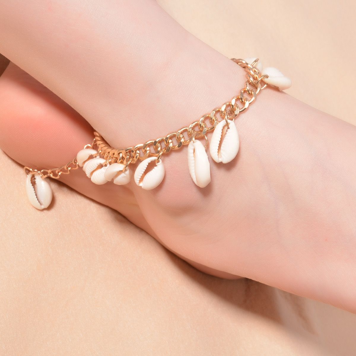 seashell charm anklet