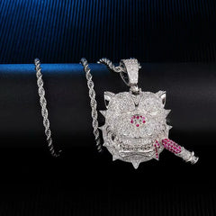 Iced out SmokerDog (Pendant + chain)